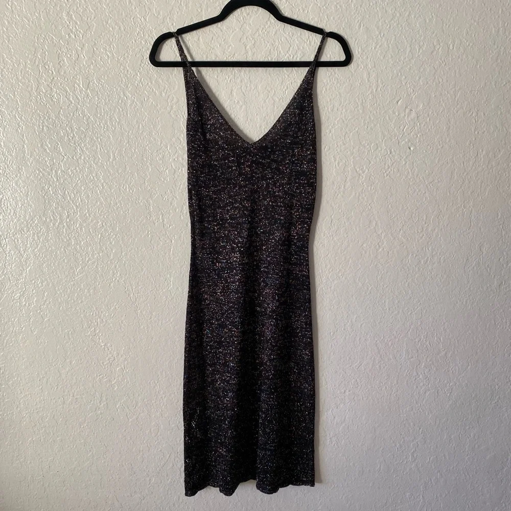 Moda International Multicolor Metallic Knit Dress Size S Evening Dinner Date - Picture 2 of 8